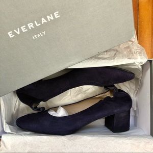 EVERLANE DAY BLUE SUEDE HEELS